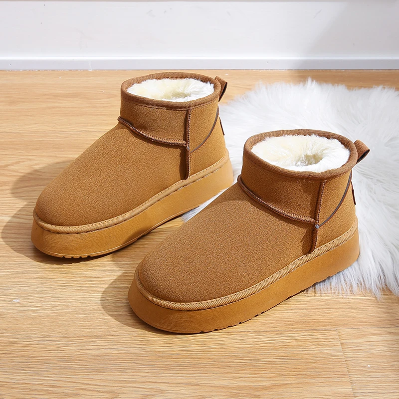 

Classic Suede Woman Snow Boots Comfy Plush Warm Cotton Shoes Women Ankle Boots Platform Non-slip Winter Boots Woman botas mujer