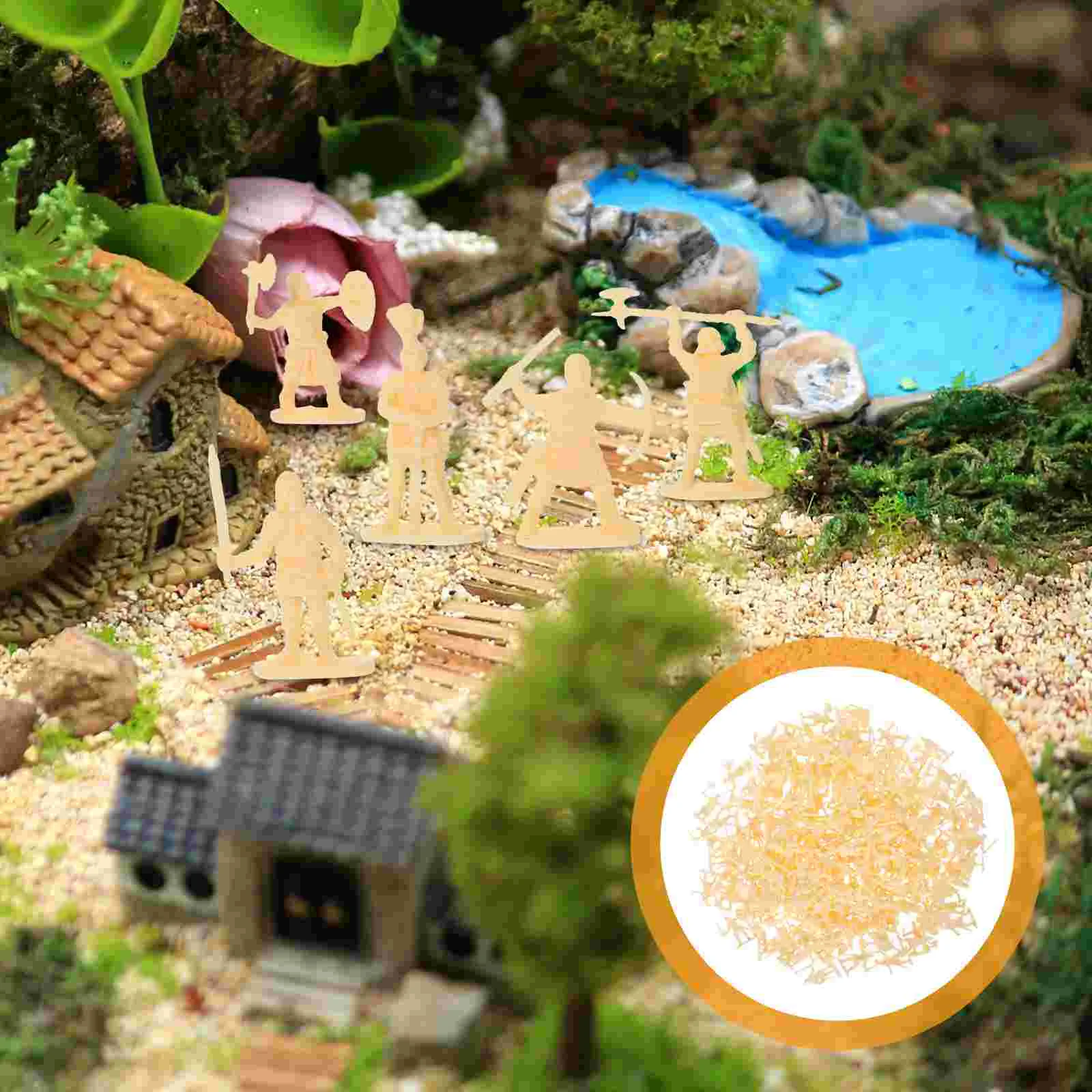 

Fantasy Miniatures Model Toys Sand Table People Figure Beige Plastic Decors
