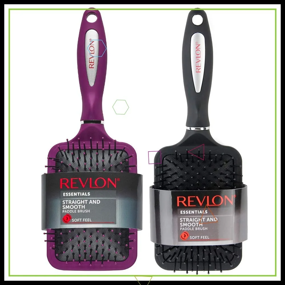 Straight & Smooth Soft Touch Paddle Hair Brush Set, Black + Berry