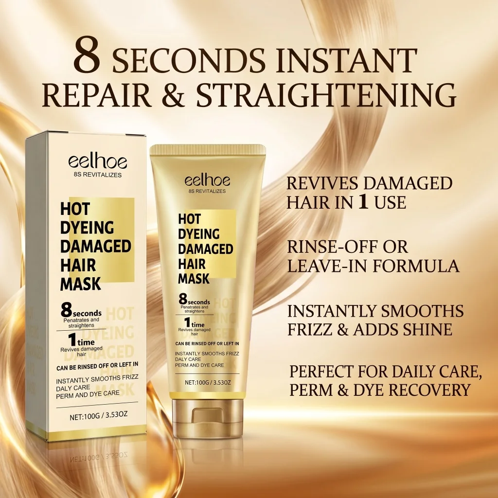 Keratin Deep Repair Hair Mask For Dry Damaged Strands Control Frizzy Hair 5 Sec Fast Treatment Silky Shiny Hair Moisturizer