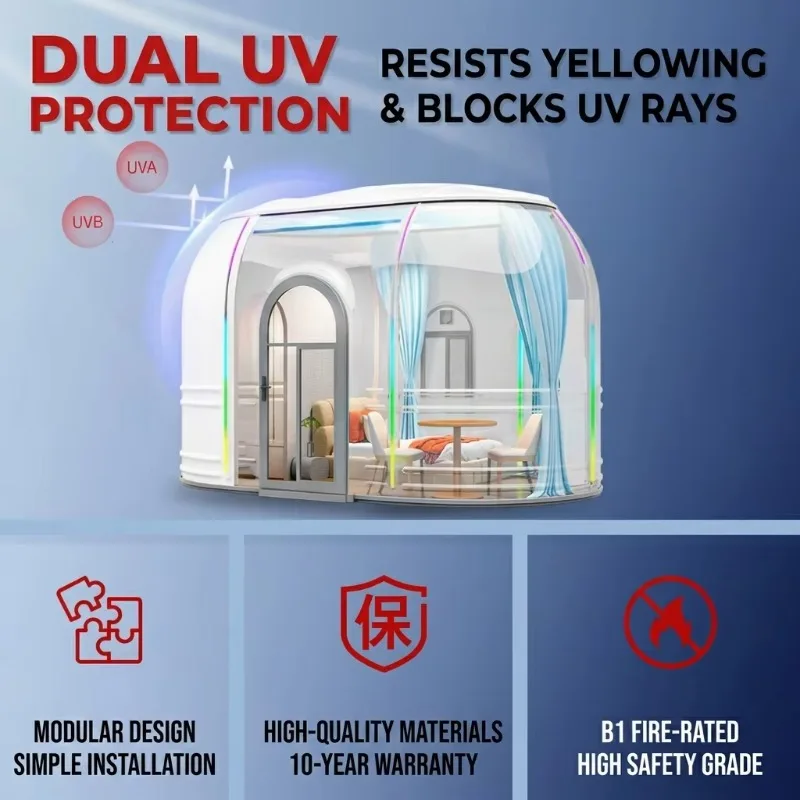 Modern Glamping Hotel Hot Sale Transparent Bubble House Insulated Star View Dome Pod for Outdoor Resort Accommodation