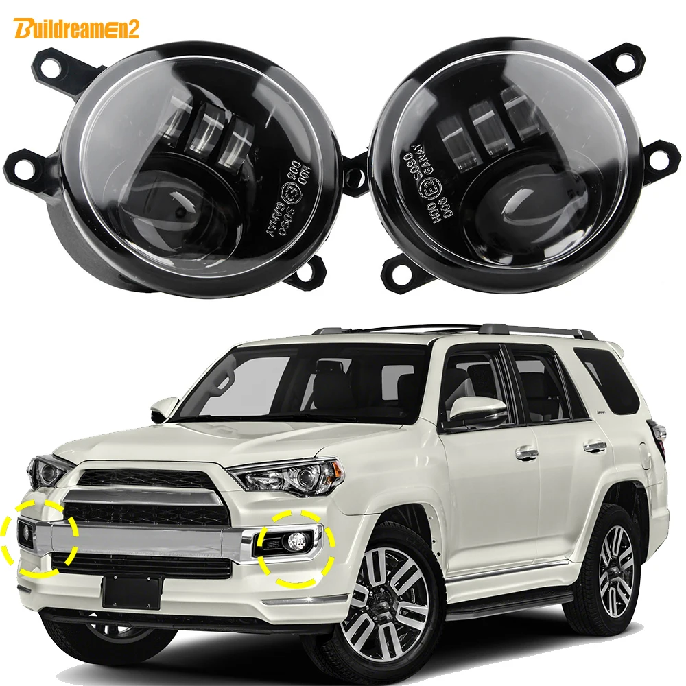 2 X Upgrade Car LED Lens Fog Light Driving Lamp DRL Assembly 30W 6000LM For Toyota 4Runner 4 Runner 2013-2021