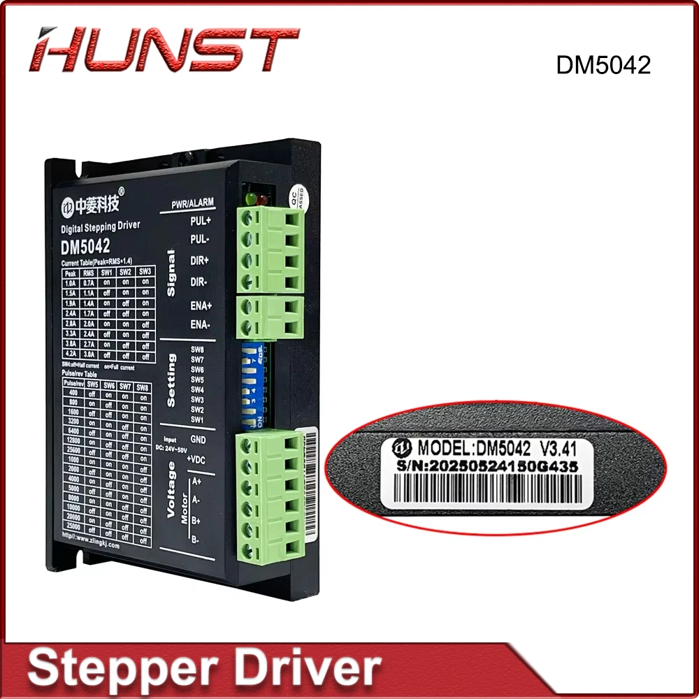 HUNST DM5042 and DM5042-IO Two-phase Stepper Motor Pulse Speed Control Drivers are Suitable for Rotation and Lifting.