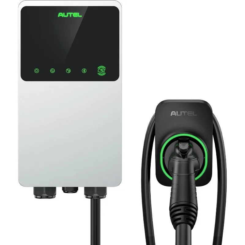 up to 50 Amp, 240V, Level 2 WiFi and Bluetooth Enabled EVSE, Hardwired, Indoor/Outdoor, 25-Foot Cable with Separate Holster