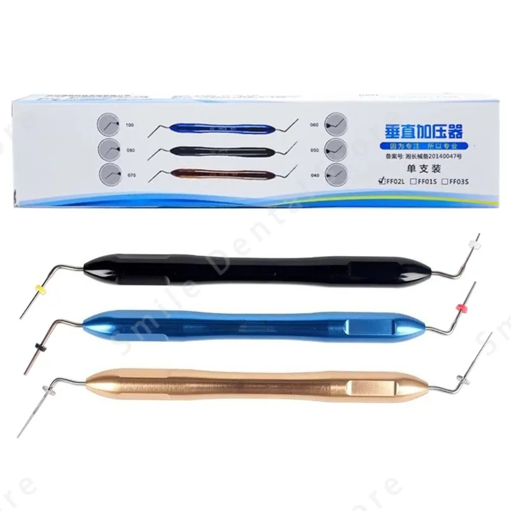 Dental Root Canal Vertical Condenser Set Gutta‑Percha Compaction Needle Stainless Steel With Rubber Stop For Warm Filling System