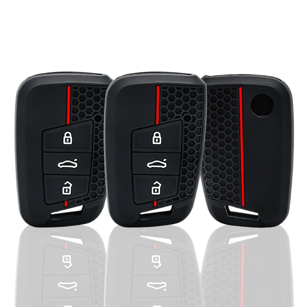Silicone Cover For VW Volkswagen Magotan Magotan GTE Passat B7 B8 CC Arteon Skoda Fabia Superb A7 Kodiaq Seat Car Key Case Fob