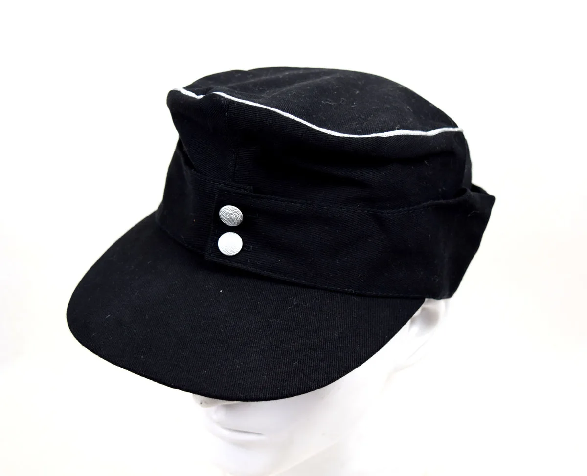 Cosplay German M43 Summer Officer Panzer Field Cotton Cap Hat Black Reenactment