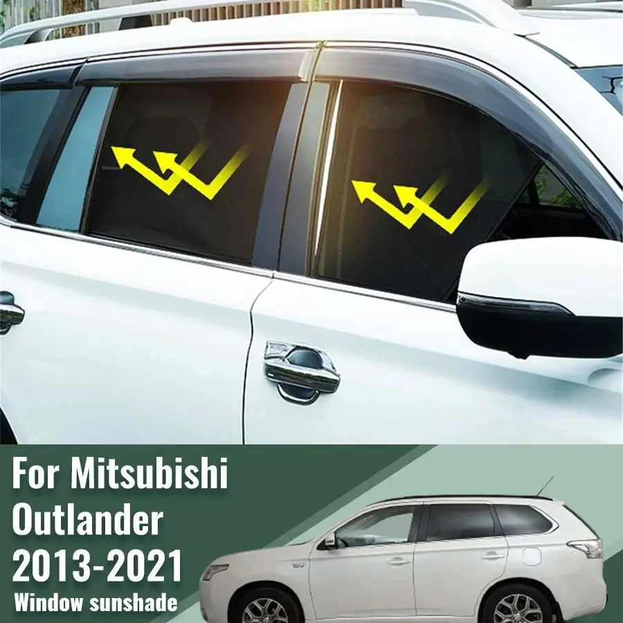 

For Mitsubishi Outlander 2013-2021 Magnetic Car Sunshade Shield Front Windshield Frame Curtain Rear Side Window Sun Shade