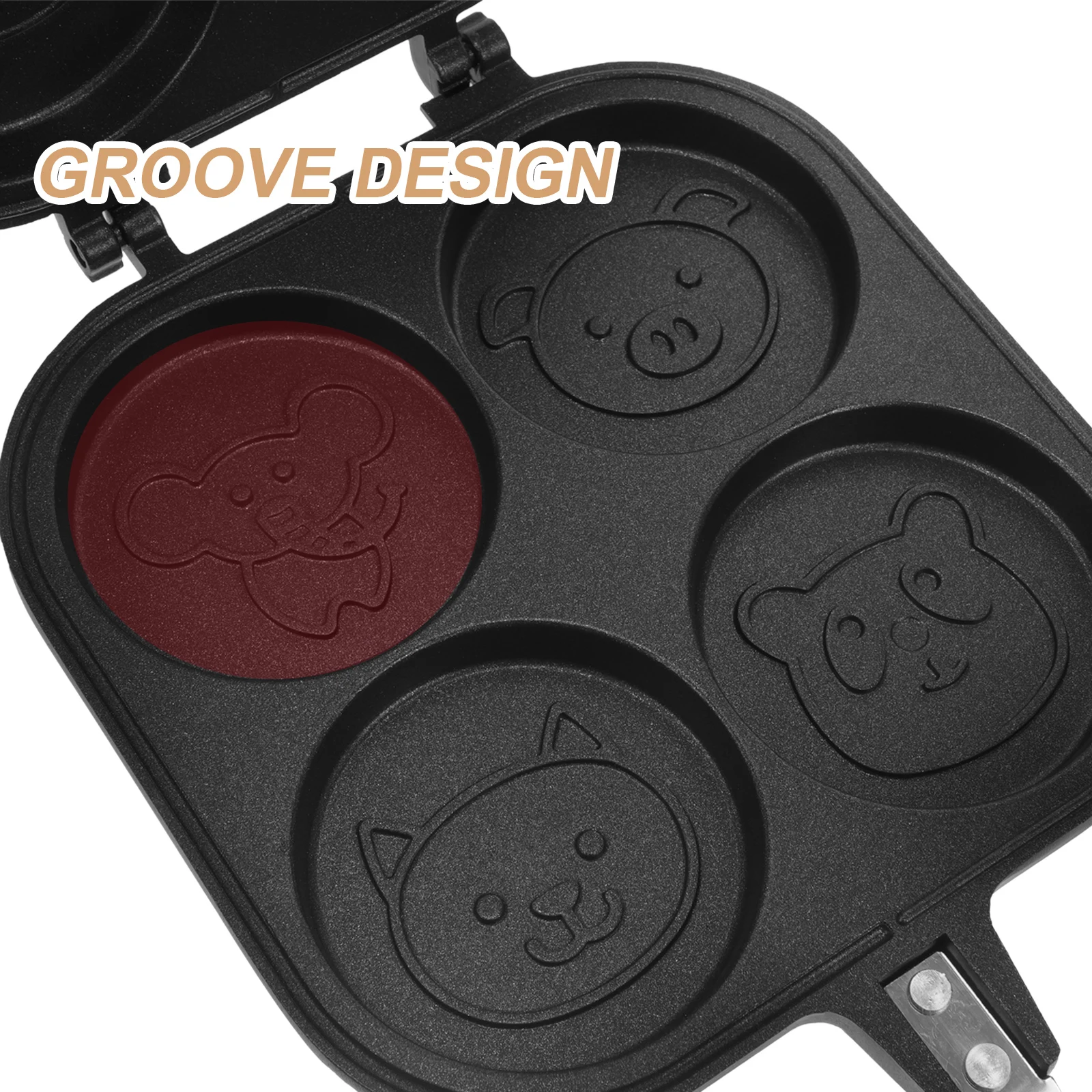 

Mini 4 Hole Car Wheel Pie Pan Non stick Frying Pan Breakfast Skillet Egg Kitchen Accessory Even Heating Wear resistant