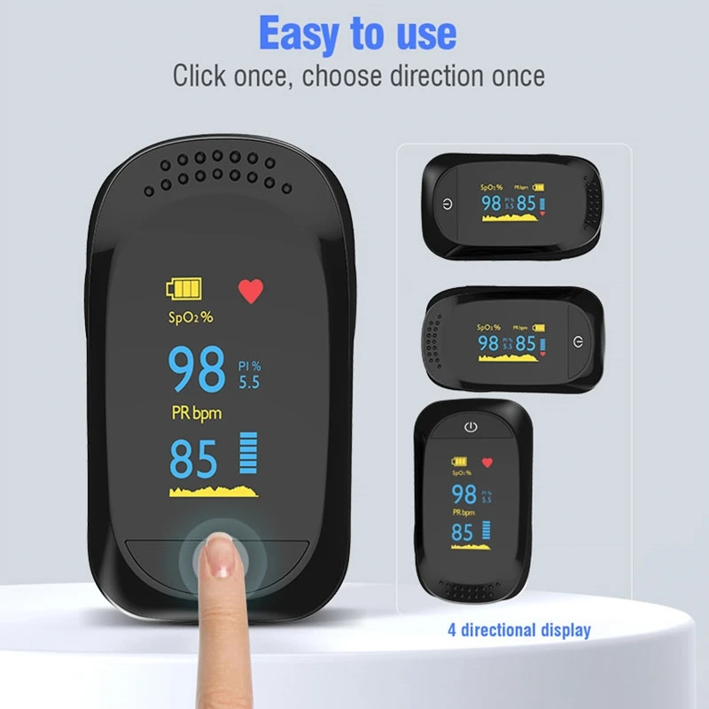 Fingertip Pulse Oximeter OLED Display SpO2 Pulse Rate PI Blood Oxygen Monitor Portable Finger Pulse Oximeter for Household use