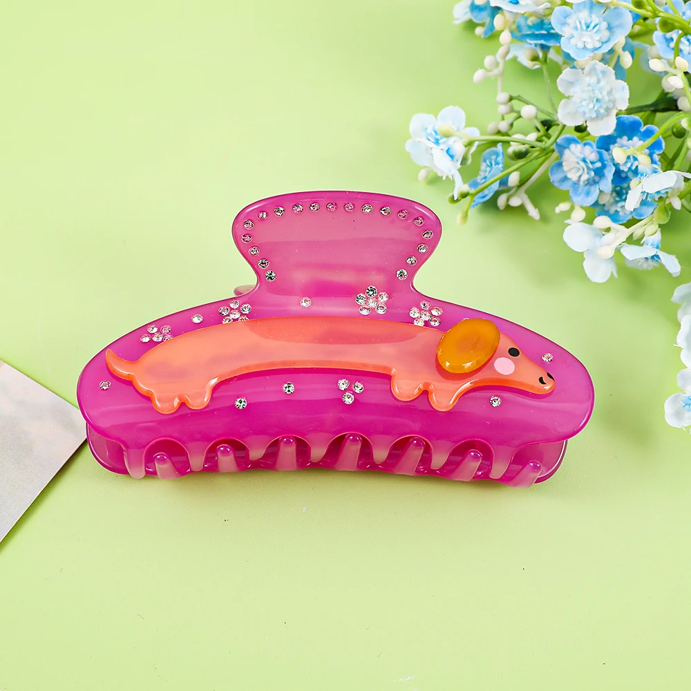 مخلب شعر ألماني لطيف مرصع بالألماس الوردي، مخلب شعر متعدد الوظائف #3