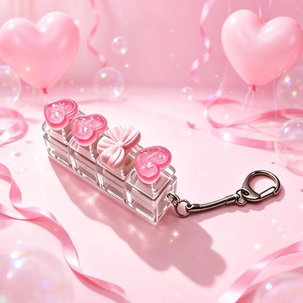 Heart Keyboard Press Button Keyring Knot Press The Keyboard Cliker Keychain Reduce Anxiety Keyboard Keychain Bags Hanging Charm