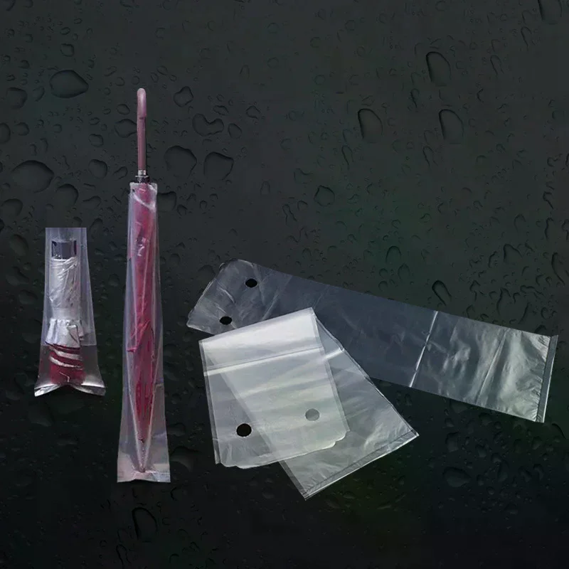 100pcs Disposable Umbrella Bag Transparent Waterproof Plastic Umbrella Cover For Hotel Lobby Doorway Umbrella Bag