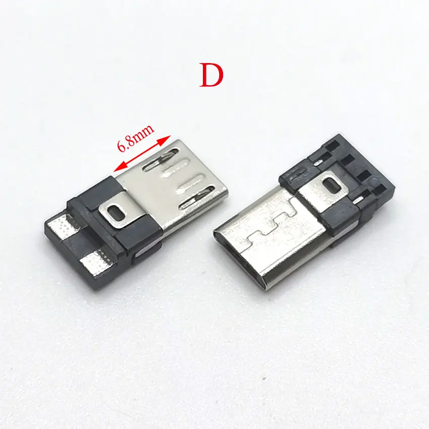 10PCS micro Male 2p/4Pin USB Connectors USB Connector Port Jack Tail Sockect Plug Terminal For Samsung Huawei DIY