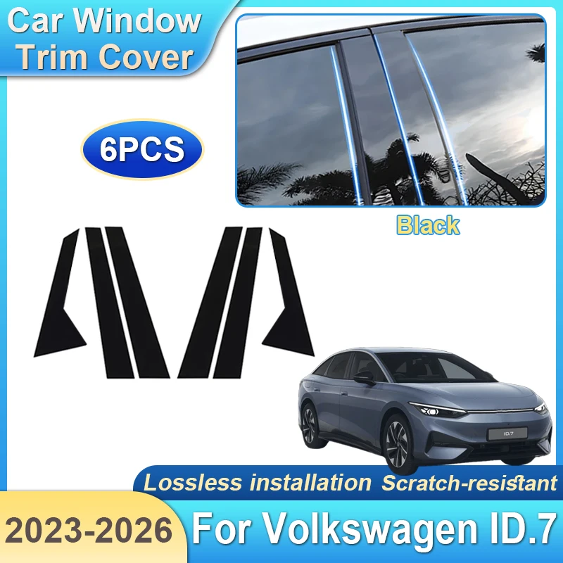 

For Volkswagen VW ID.7 Accessories ID7 2023 2024 2025 2026 Car Pillar Window Trim Cover Scratch-resistant Film BC Column Sticker