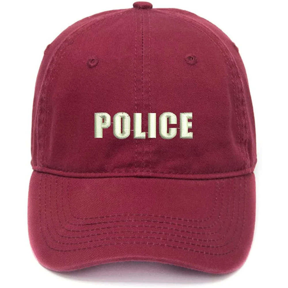 Lyprerazy Men\'s Baseball Cap Police Officer Embroidery Hat Cotton Embroidered Casual Baseball Caps