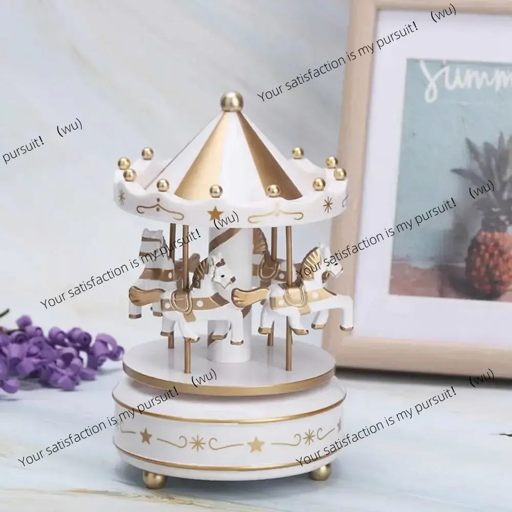 Creative Fantasy Christmas Holiday Decor Carousel Music Box Easy Use Carousel Ferris Wheel Ornaments