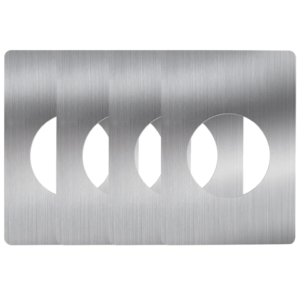 

4pcs Reinforcement Stainless Steel Hole Cover Plate Repair Kit For Knob Damaged Area Front Door Security Door Strike Plate