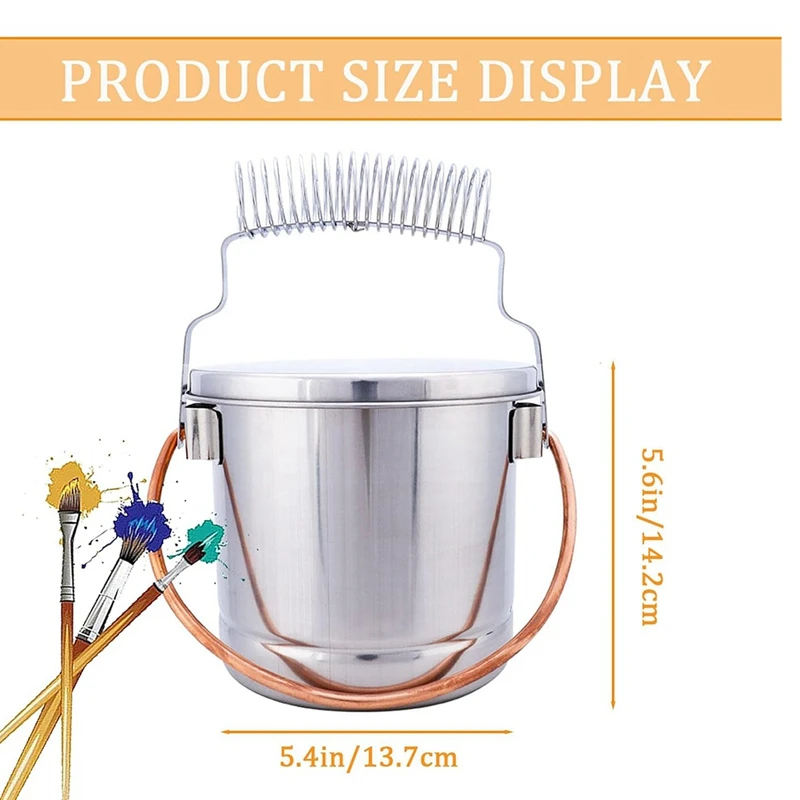 LUWEI Paint Brush Washer,Stainless Steel Paint Brush Holder With Large Capacity Wash Tank And Removable Screen