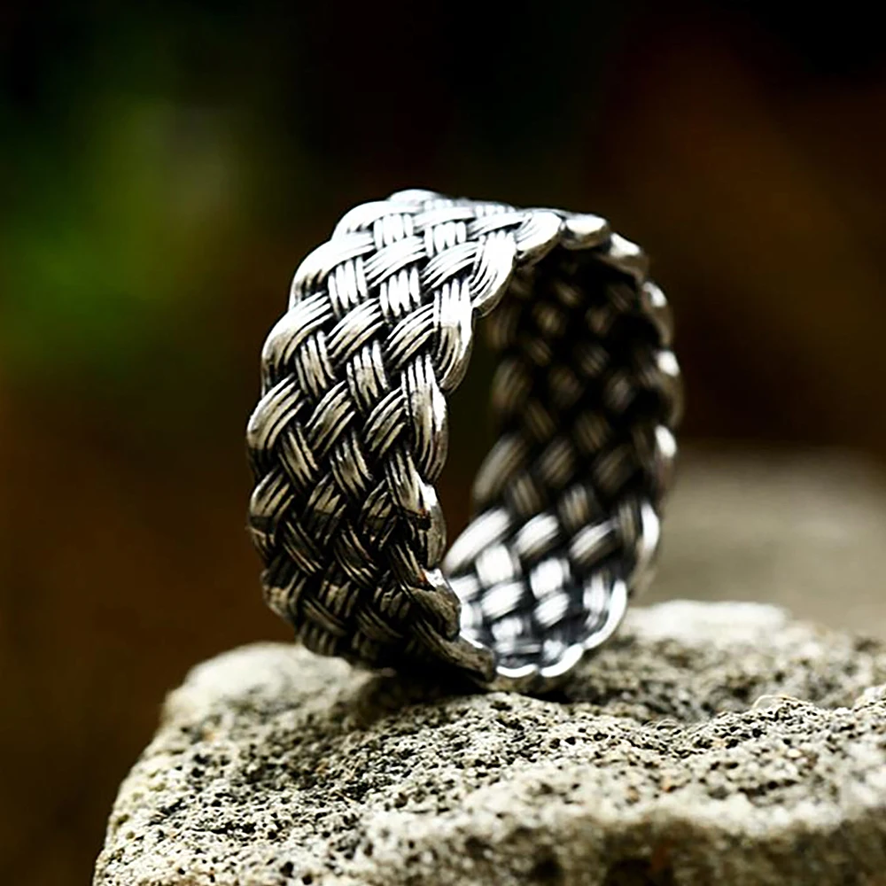 Retro Viking Stainless Steel Celtics Knot Ring Men Women Nordic Simple Love Intertwined Rings Punk Fashion Jewelry Gifts