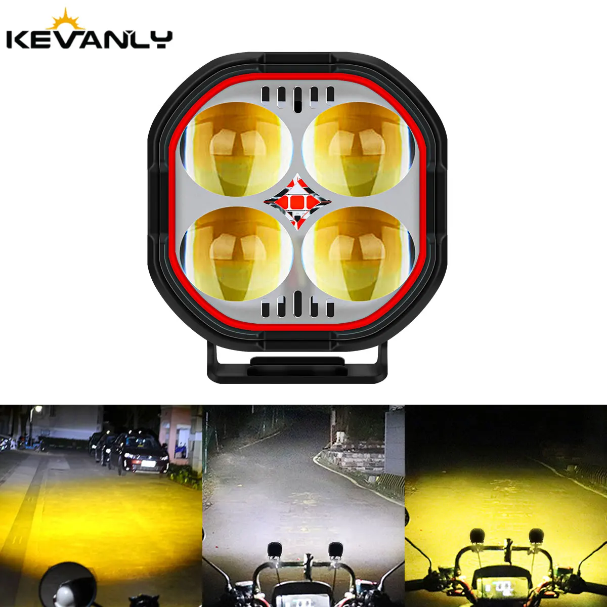 1/2pcs Car DRL LED Work Spot Light Motorcycle Spotlights 4x4 Offroad White Red Yellow Strobe Fog Lamp 12V Automotive Accessories