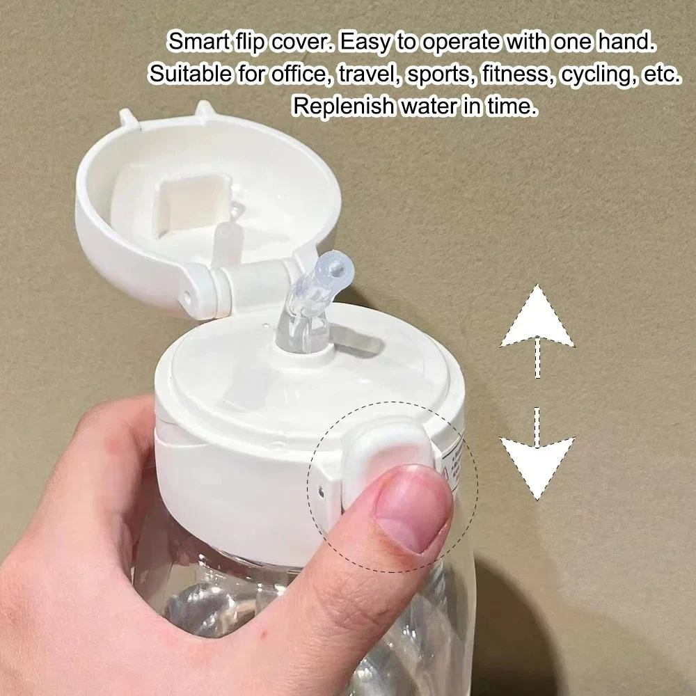 400ml Move K-Pop Demon Hunters Bottiglia d'acqua trasparente con cannuccia Simpatico cartone animato Bottone elastico portatile Bollitore Regali di compleanno