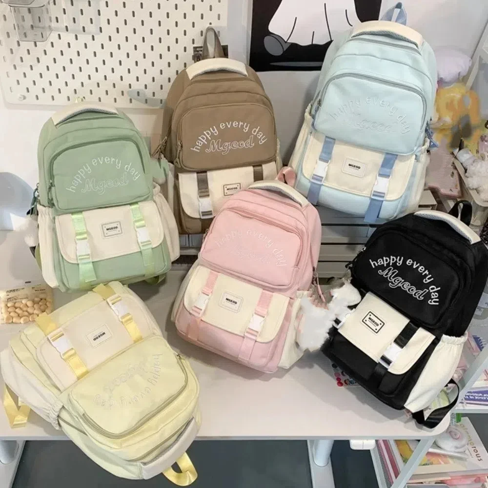 

Cute Large Capacity Backpacks Cartoon Color Matching School Bags Waterproof Multi-color Shoulders Bag Children