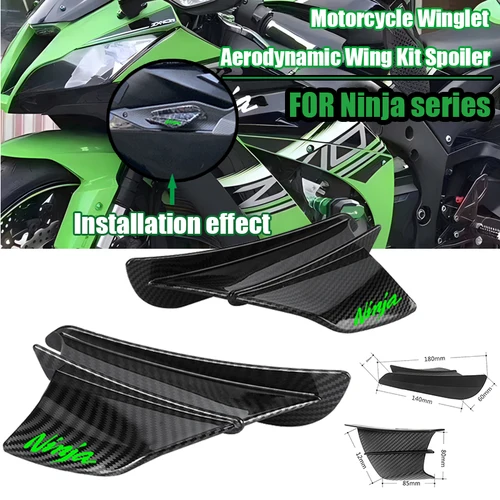 Para KAWASAKI NINJA 250 300 400 650R NINJA500 NINJA650 ala de viento de carreras protector lateral alerón de viento ala de deseductor