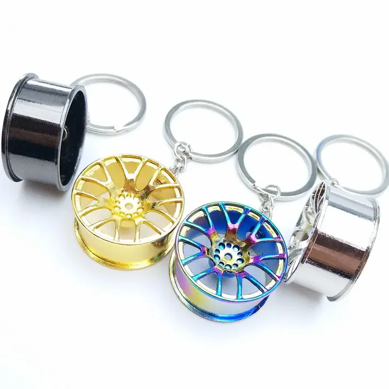 Metal Keychain Car Wheel Key Chain Auto Key Ring Pendant Car Styling Accessories image 6