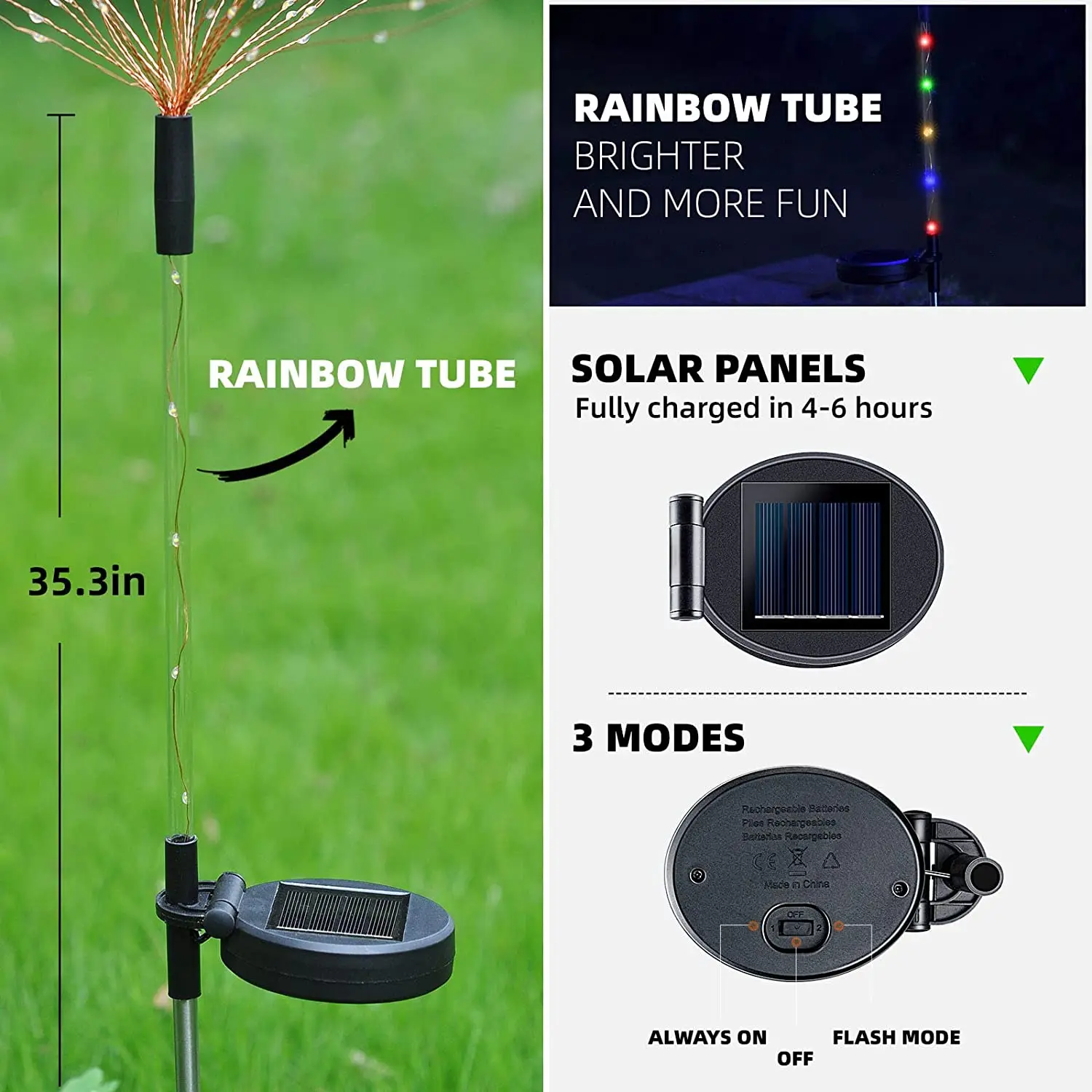 Outdoor Solar LED Firework Fairy Lights Waterproof Garden Decoration Lawn Pathway Lamp Solar Powered Outdoor Light