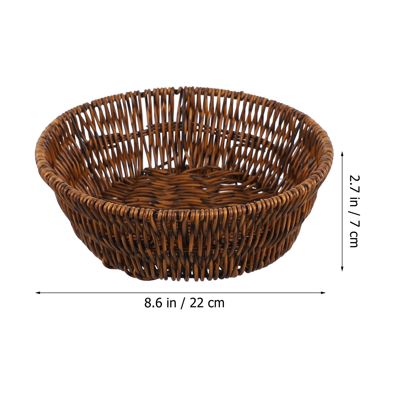 Woven Storage Basket Round Shape Natural Style Food Storage Basket Snack Fruit Vegetable Multifuntional Organizer