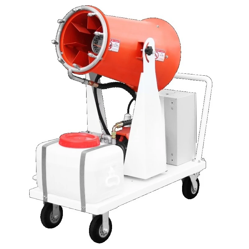 High Pressure Mobile Jet Spray Fan Workshop Dust Reduction Farm Deodorization Sprinkler Mist Fog Water Mist Cannon Machine