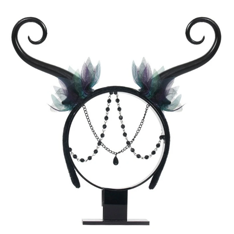 Gothic Horn Witch Party Jewelry Hair Hoop Halloween Jewelry Role Play Costume Proms Party Live Show Headwear