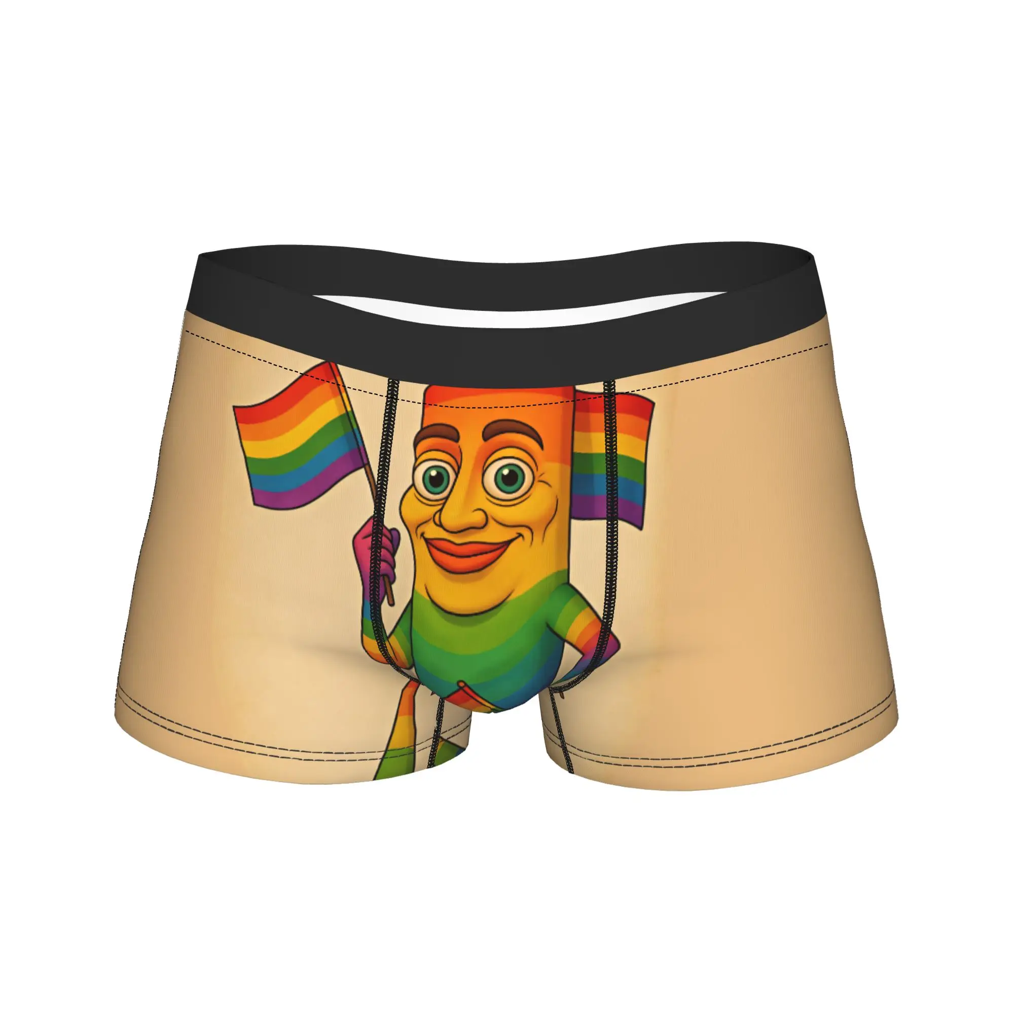 Tung Tung Sahur Rainbow Pride Funny Meme Underwear  Males Shorts Briefs Breathable Trunk Quality Print Plus Size Underpants