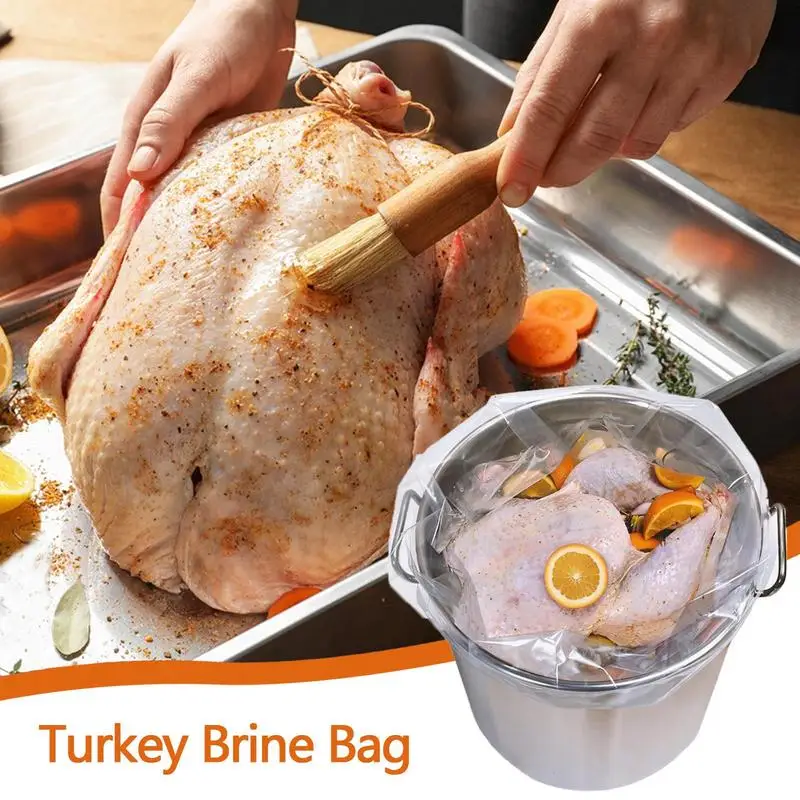 Brining Bag 15X Liner Brine Bucket For Turkey Bucket Bags For Marinading And Brining Large Brining Bag For Home Cafe Hotel