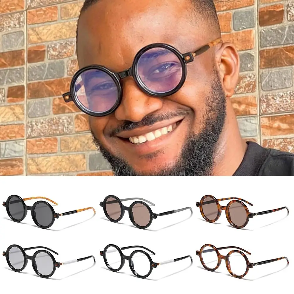 Fashion Retro Round Frame Sunglasses Trendy Versatile Women's Punk Sunglasses Literary Street Wear Shades