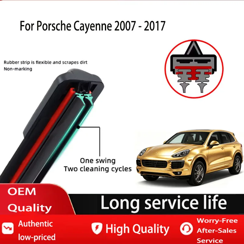 Front Wiper Blades For Porsche Cayenne 2007 - 2017 Windshield Windscreen Clean Window Car Rain Brushes 26"+26"