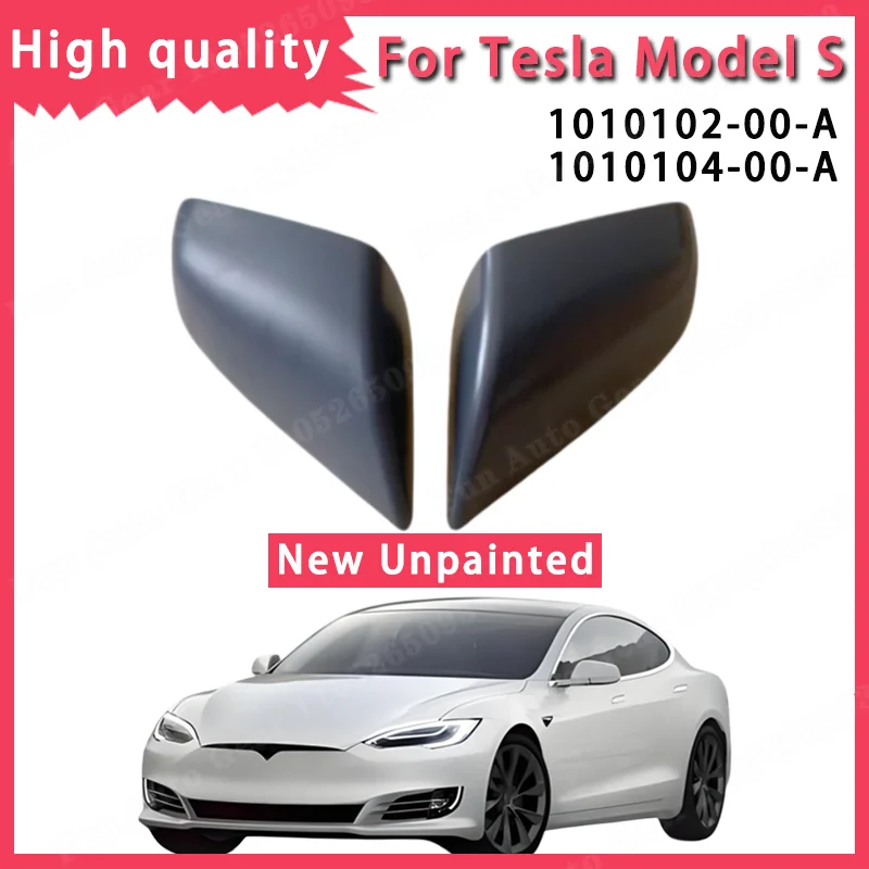 

For Tesla Model S 2012-2021 New Unpainted Left & Right Exterior Mirror Skull Cap OEM 1010102-00-A 1010104-00-A Auto Parts