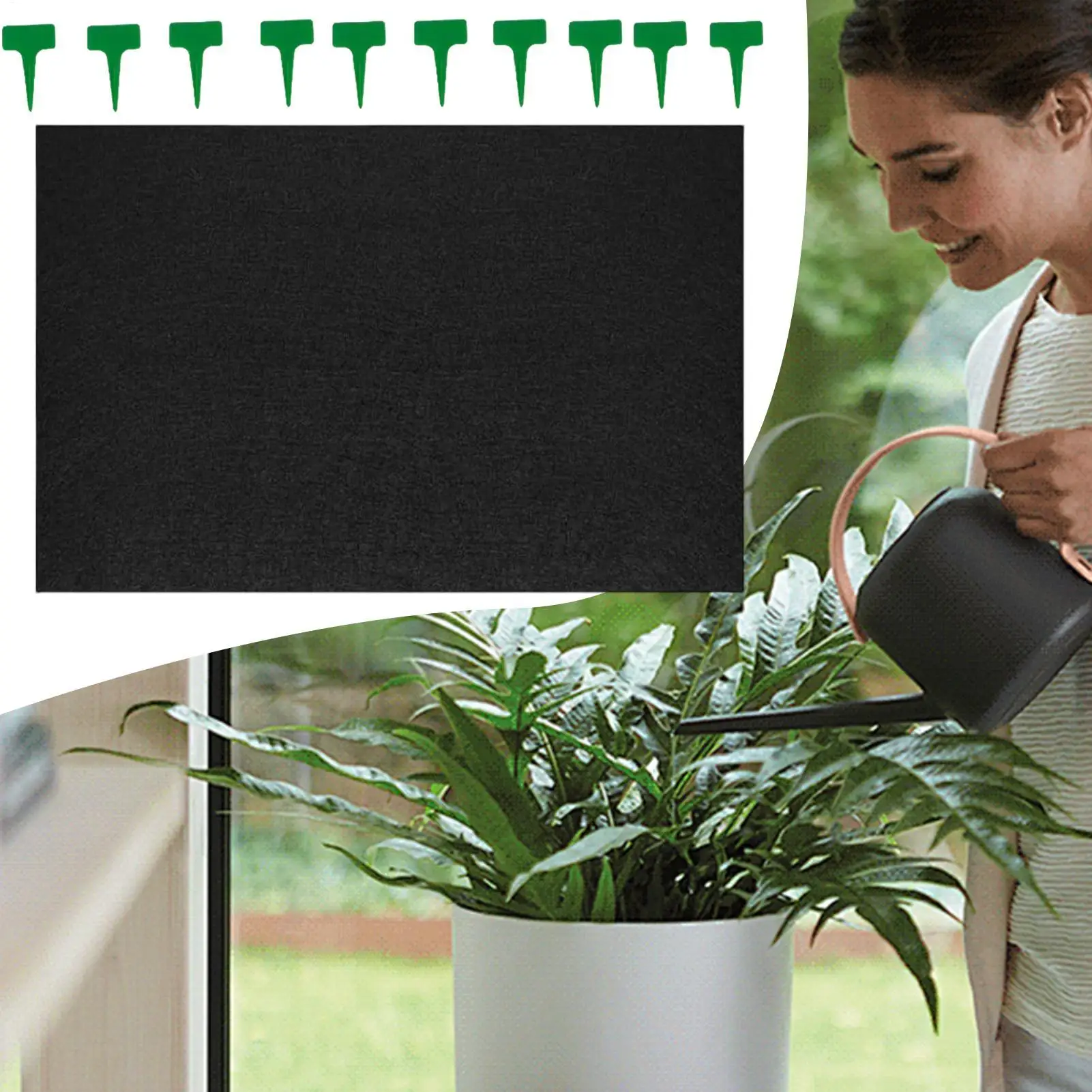 Automatic Watering Capillary Mat for Plants Watering Hydroponics Felt Wicking Pad with Label Stakes Thicken Garden Accessories