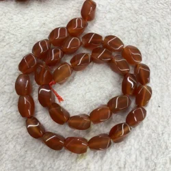 Genuine Natural Round Brilliant Shape Red Agate Loose Beads Stone Bracelet Gemstone Charm Energy Elastic Bracelet Jewelry