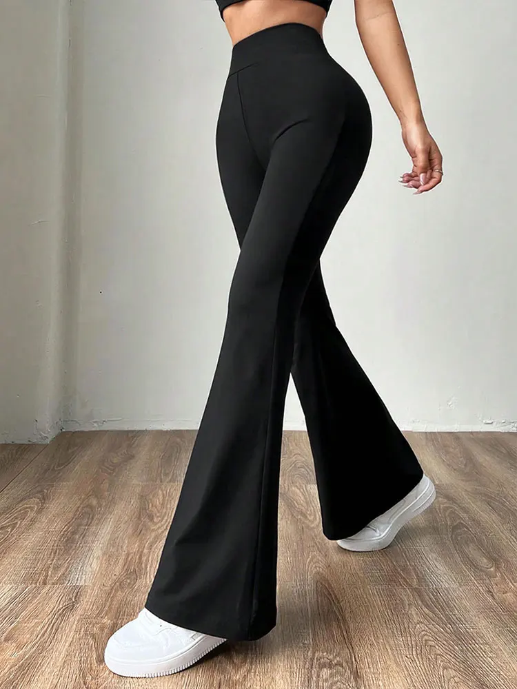 Nuevos pantalones de otoño para mujer, pantalones negros sexis ajustados con realce de cadera, ropa de calle, pantalones versátiles de moda para mujer, ropa de punto