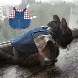 Walking Small Animals Pet Harness for Chinchillas Rabbits Denim Bunny Guinea Pig Rabbit Holland Lops Leash mascotas Accessories