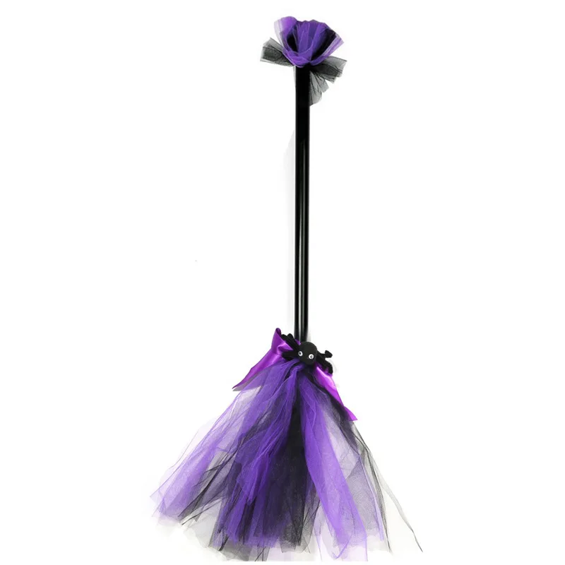 Halloween Cosplay Costume Accessories Witch Broomstick Quidditch Flying Prop Party Decoration for Women Girls 60cm