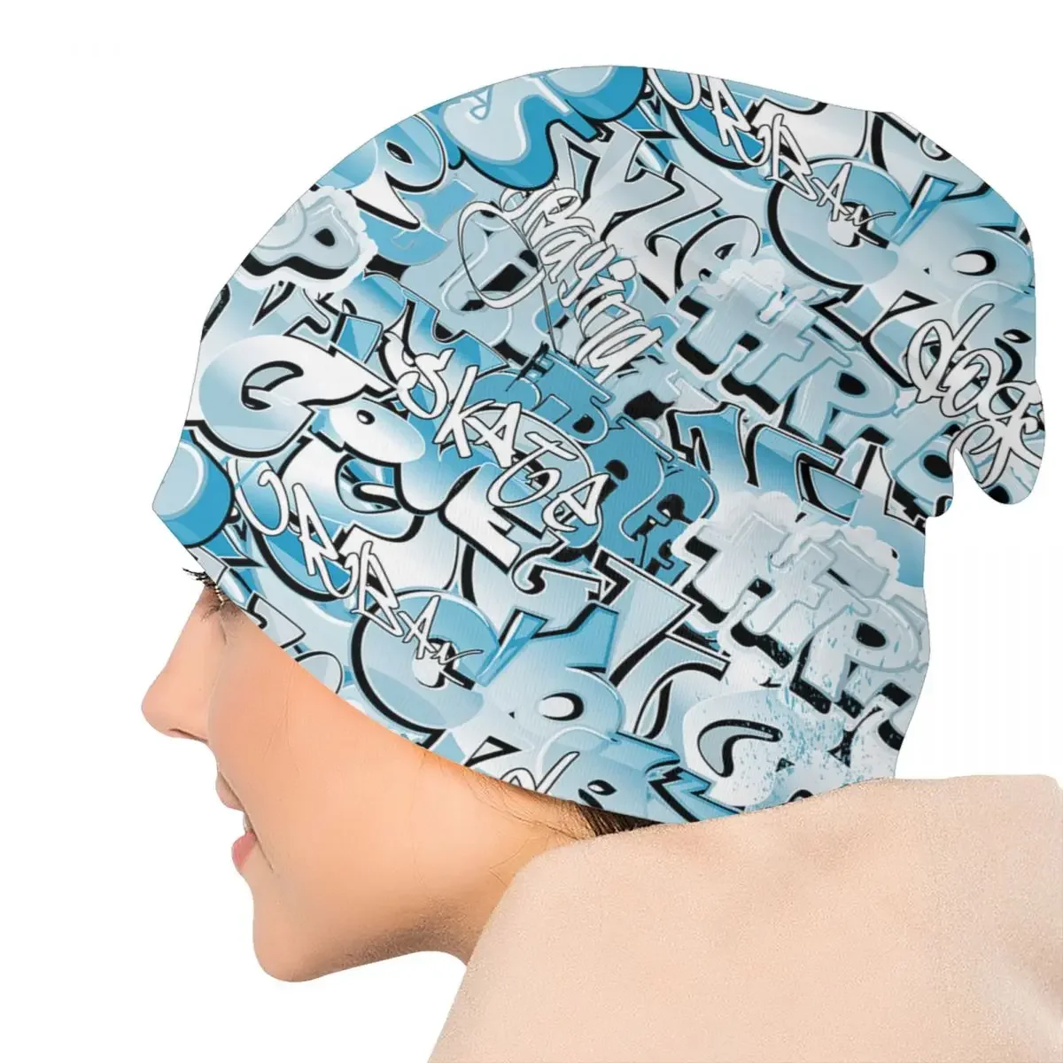 الشارع الكتابة على الجدران الفن الحضري Skullies Beanies قبعات للجنسين شتاء دافئ متماسكة قبعة النساء الرجال موضة الكبار بونيه القبعات في الهواء الطلق قبعة تزلج