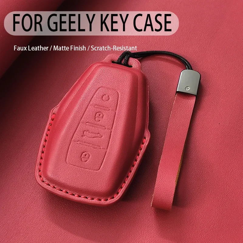 Car Key Case Cover Fob for Geely Atlas Boyue NL3 Coolray 2024 X6 X7 EX7 Emgrand Kulrey GT GC9 Keyless Keychain Durable Luxury
