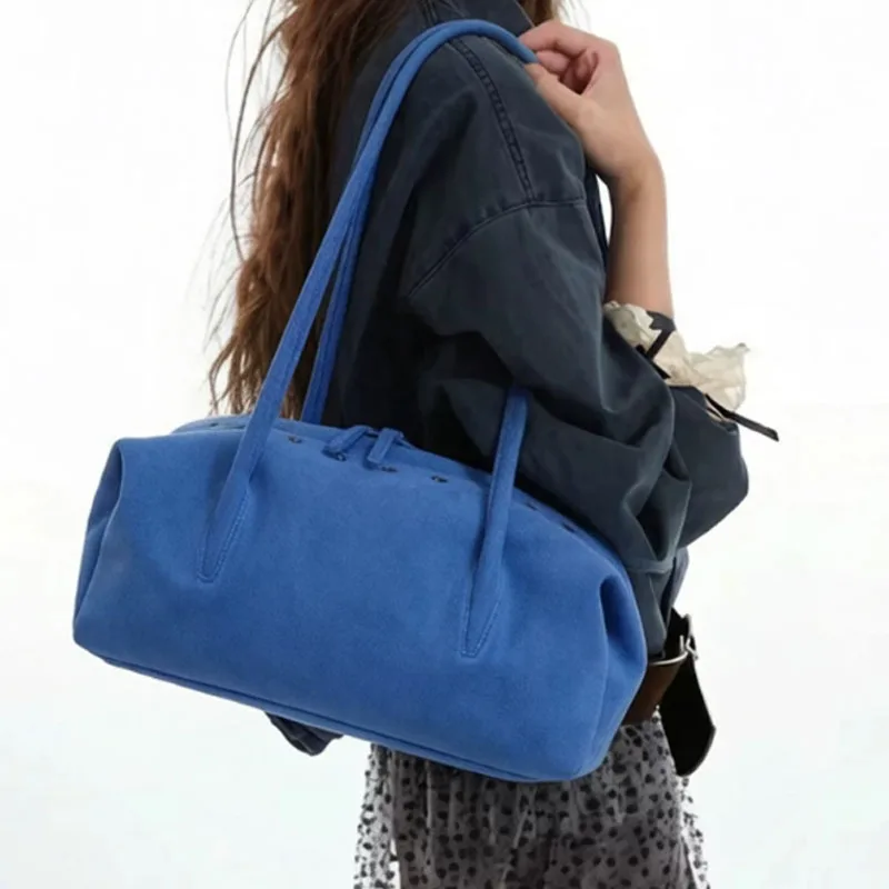 New Suede Leather Women's Shoulder Tote Bag Suitable for Daily Commute To Office Handbag Rivet Casual Shoulder Bag