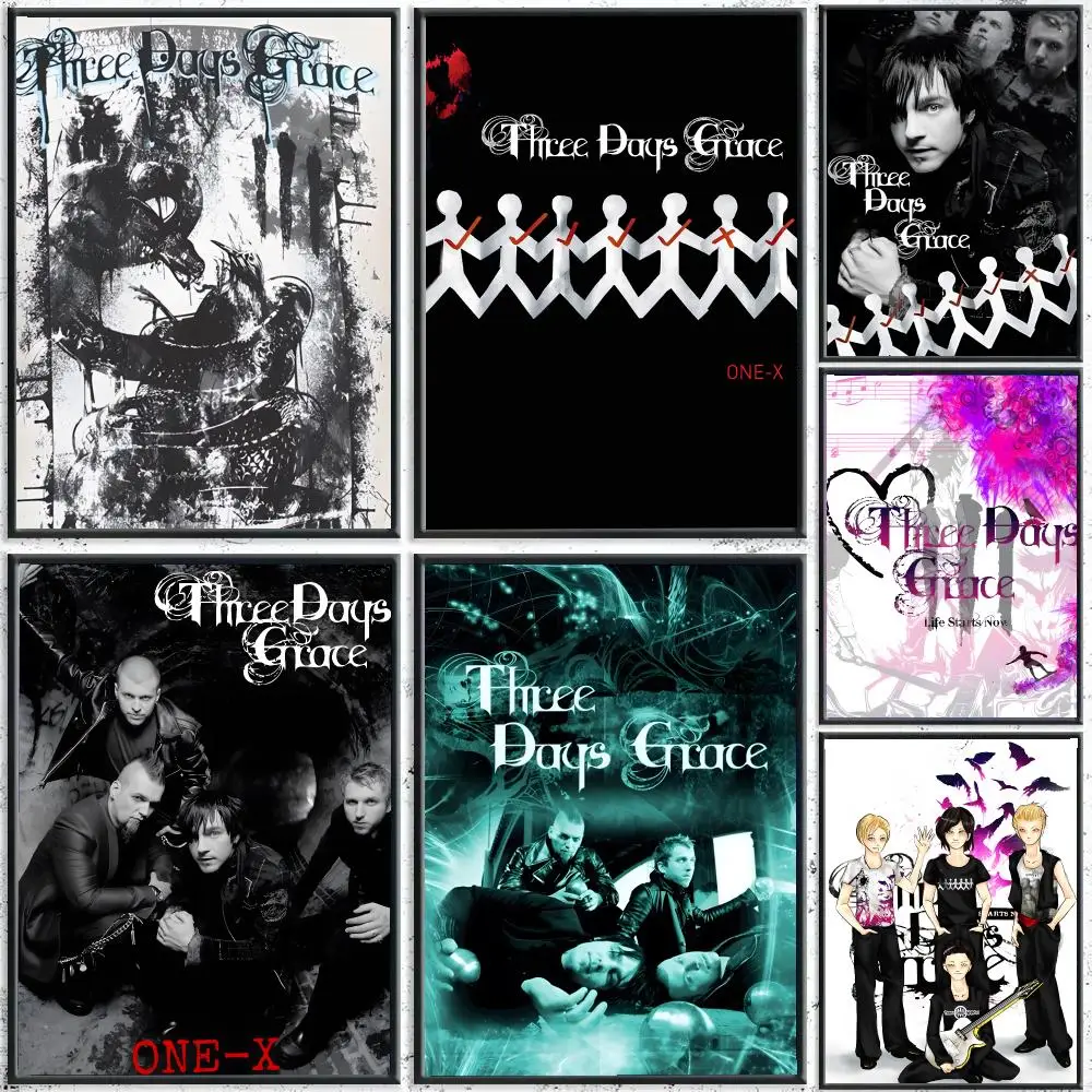 Three Days Grace Rock Band Canvas  Poster Art HD Advanced Aesthetic Printing Paper Wall Art for Living Room Home Decor