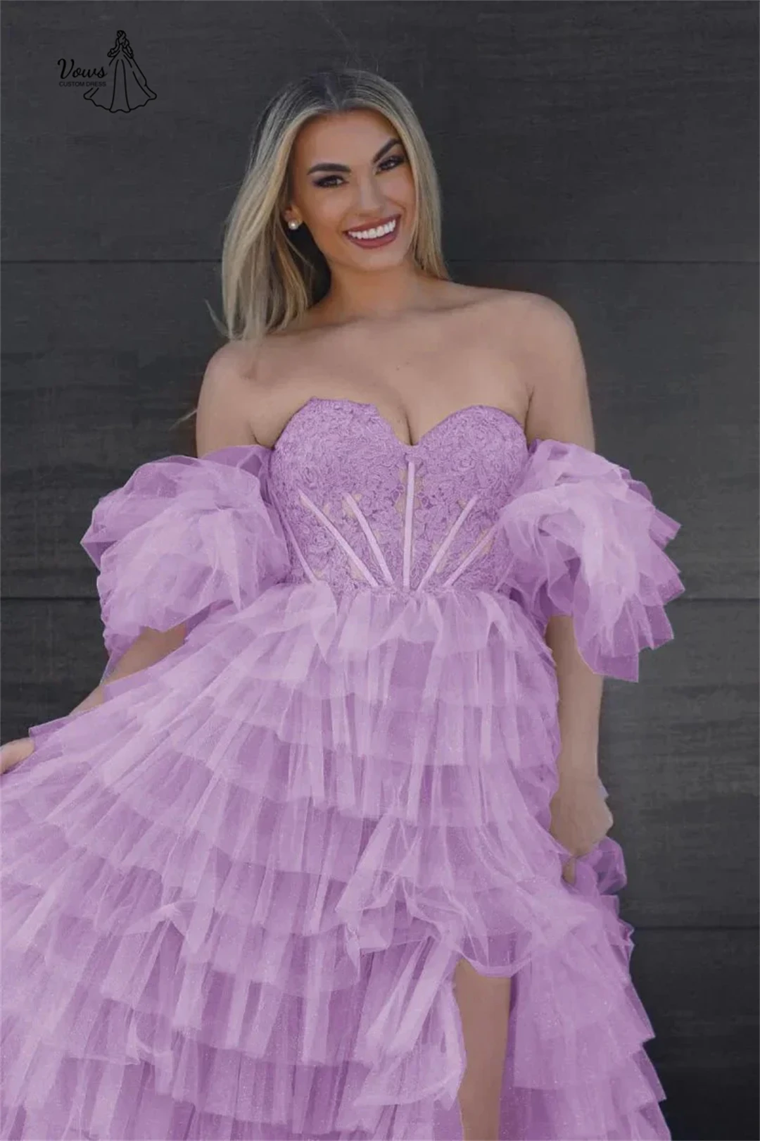 Vows fio bordado vestido de baile de luxo 2025 linha um robes de cocktail vestidos feitos sob encomenda vestido de noite feminino em camadas fórmula