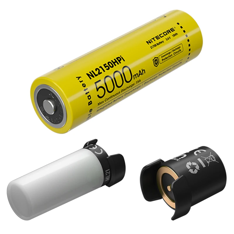 Imagem -02 - Lanterna Cri Alta 21700 Sistema de Bateria Inteligente Nl2150hpi 5000mah Bateria Recarregável Powerbank em Ml21 Nitecore-mpb21