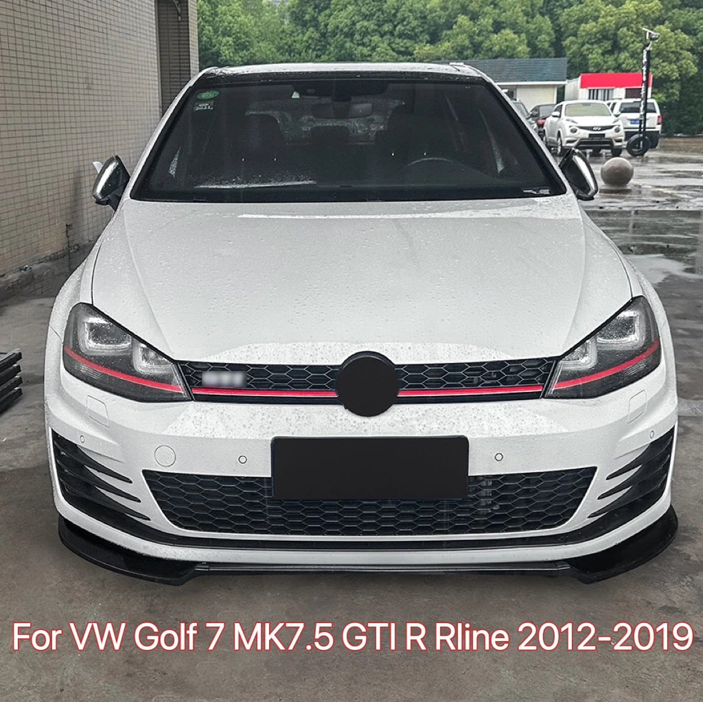 Maxton Style Front Bumper Lip Spoiler Splitter Protector Cover For Volkswagen Golf 7 MK7.5 GTI R Rline 2012-2019 Car Body Kits